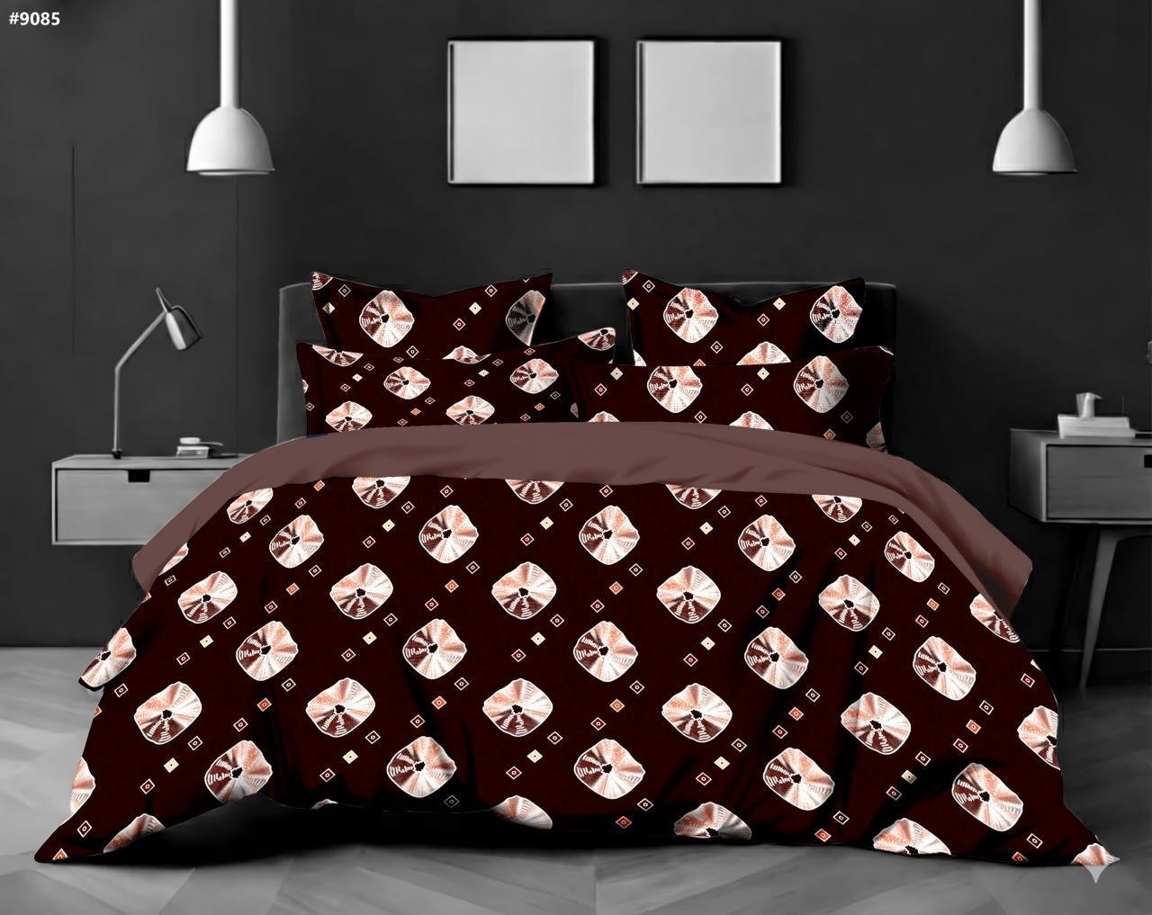 Vintage Mocha Pinwheel Geometric Set